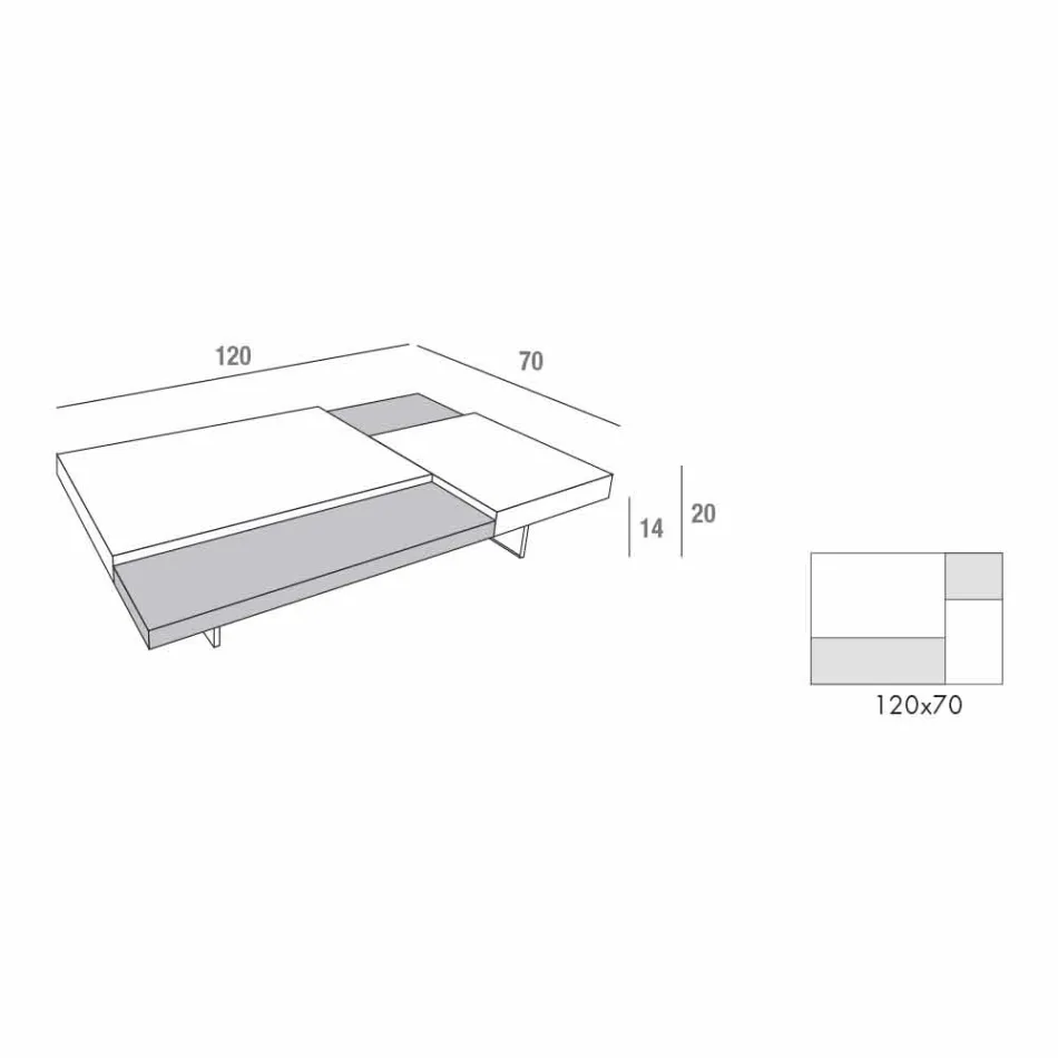 Fenix Couchtisch mit transparenten Füßen Made in Italy - Justin Viadurini