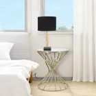 Couchtisch aus vergoldetem Eisen mit Spiegelplatte - Apricot Viadurini