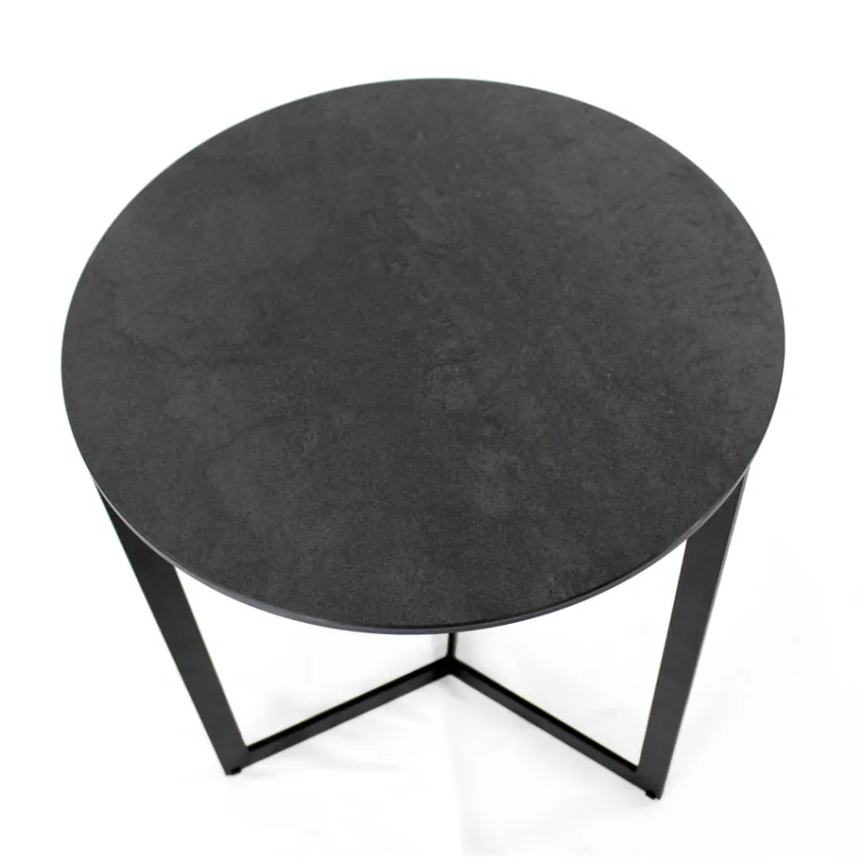 Couchtisch aus Steingut mit Stahlgestell, hergestellt in Italien – Aspira Viadurini