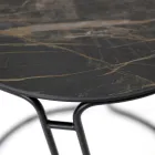 Couchtisch aus Porzellan-Grès und rundem Sockel, hergestellt in Italien – Tullia Viadurini