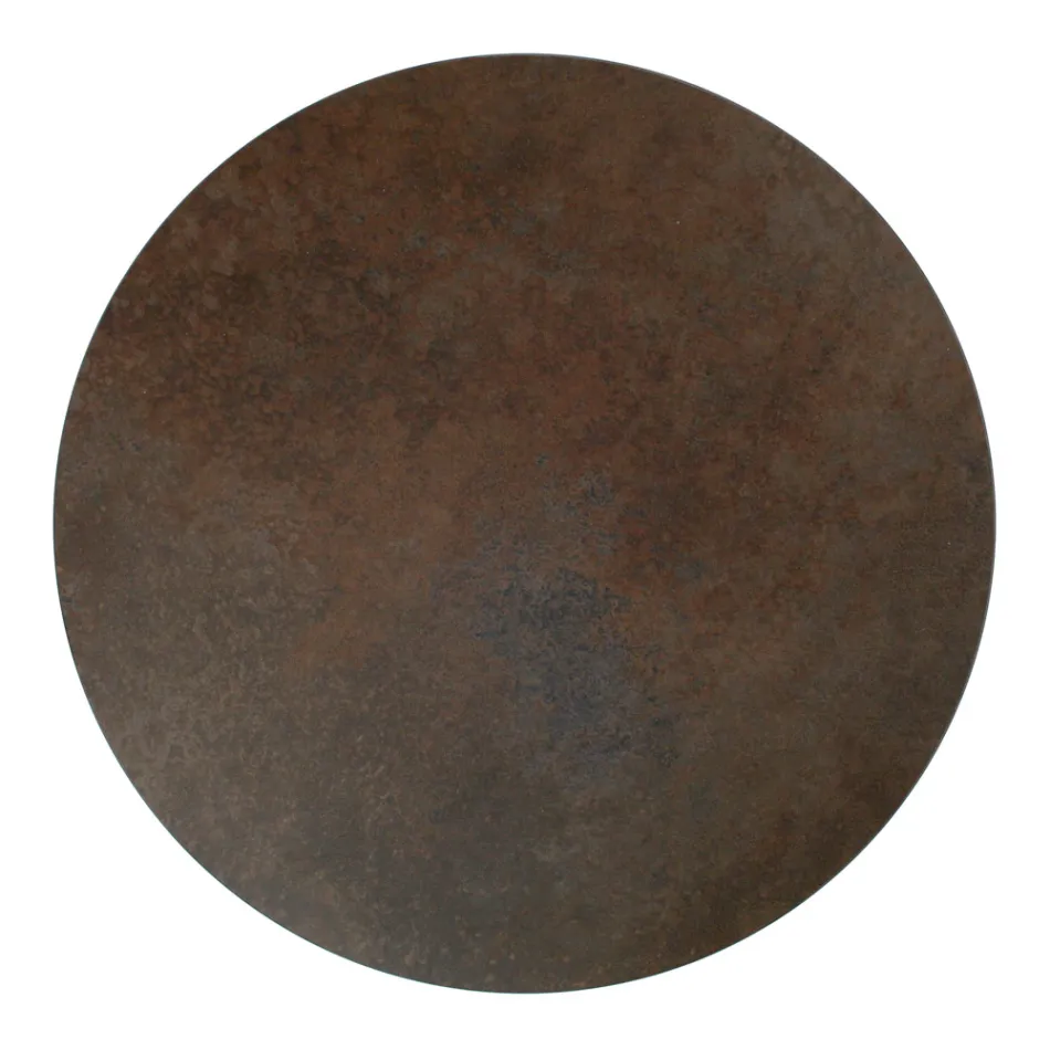 Couchtisch aus rundem Steingut und Sockel mit 3 Halbmonden, hergestellt in Italien – Arepa Viadurini