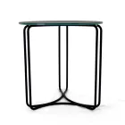 Couchtisch aus rundem Steingut und Sockel mit 3 Halbmonden, hergestellt in Italien – Arepa Viadurini