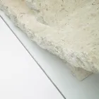 Fossil Stone Couchtisch mit Platte aus gehärtetem Glas – Isabel Viadurini