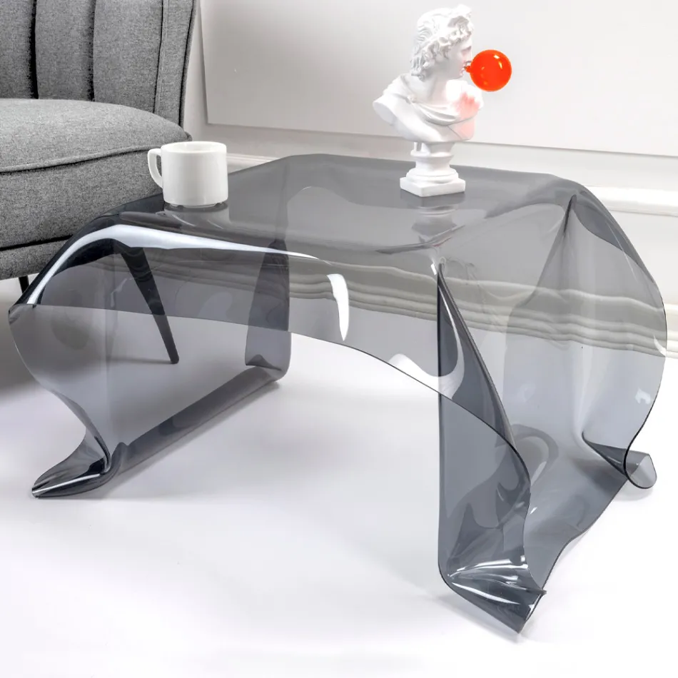 Handbespannter Couchtisch aus Plexiglas, hergestellt in Italien – Pippo Viadurini