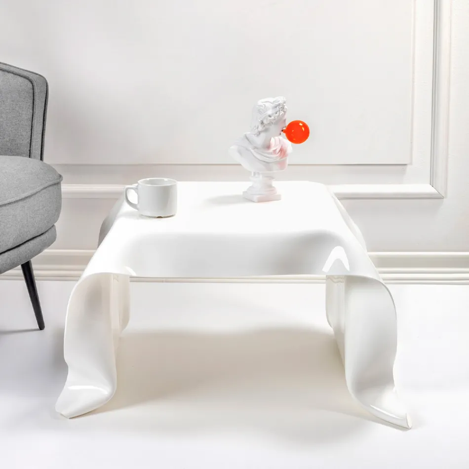 Handbespannter Couchtisch aus Plexiglas, hergestellt in Italien – Pippo Viadurini