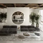 Couchtisch aus Glas mit 3 farbigen geformten Platten - Dapy Viadurini