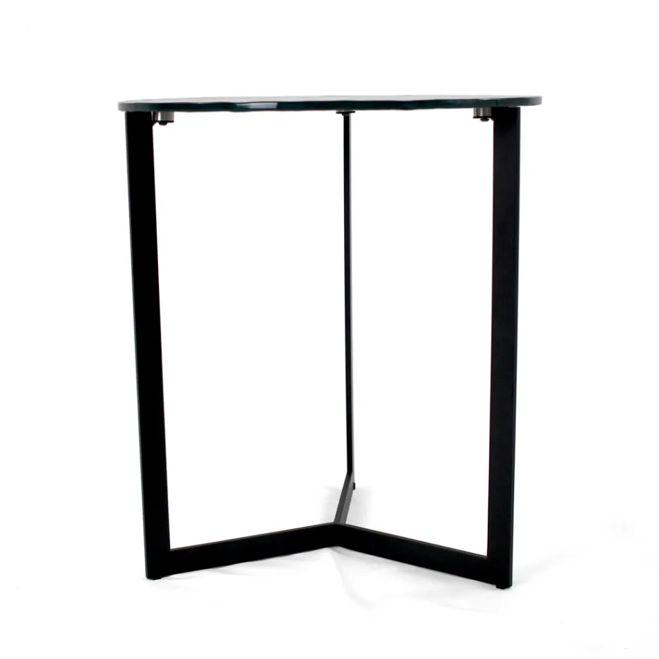 Couchtisch aus Glas mit Stahlgestell, hergestellt in Italien – Aspira Viadurini