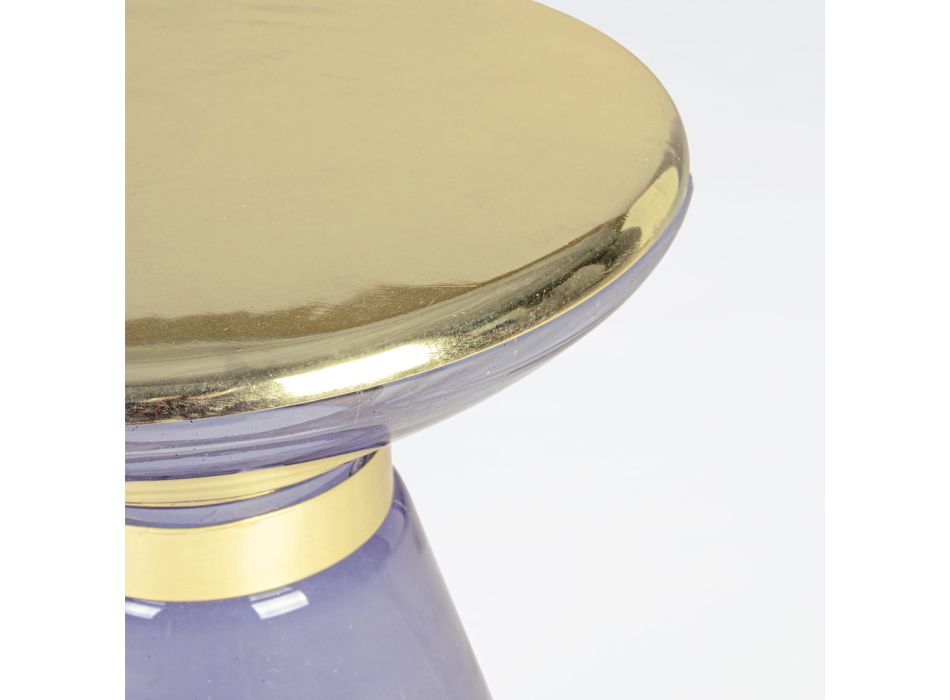 Couchtisch aus Glas und elegantem vermessingtem Stahl - Torige Viadurini
