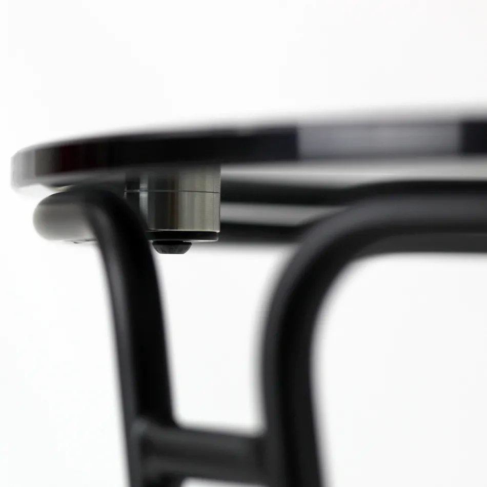 Couchtisch aus Glas und rundem Sockel, hergestellt in Italien – Tullia Viadurini