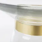 Couchtisch aus Glas und Dekor aus vermessingtem Stahl - Gabrio Viadurini