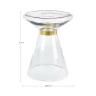 Couchtisch aus Glas und Dekor aus vermessingtem Stahl - Gabrio Viadurini