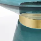 Couchtisch aus Glas und Dekor aus vermessingtem Stahl - Gabrio Viadurini