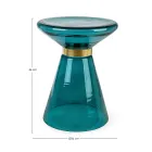 Couchtisch aus Glas und Dekor aus vermessingtem Stahl - Gabrio Viadurini