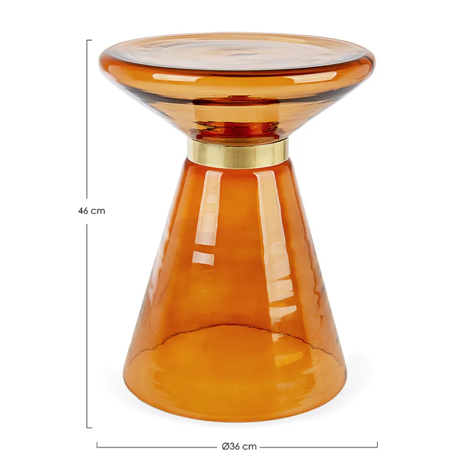 Couchtisch aus Glas und Dekor aus vermessingtem Stahl - Gabrio Viadurini