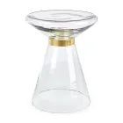 Couchtisch aus Glas und Dekor aus vermessingtem Stahl - Gabrio Viadurini