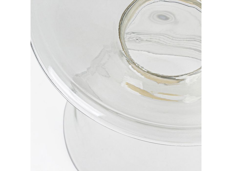 Couchtisch aus Glas und Dekor aus vermessingtem Stahl - Gabrio Viadurini
