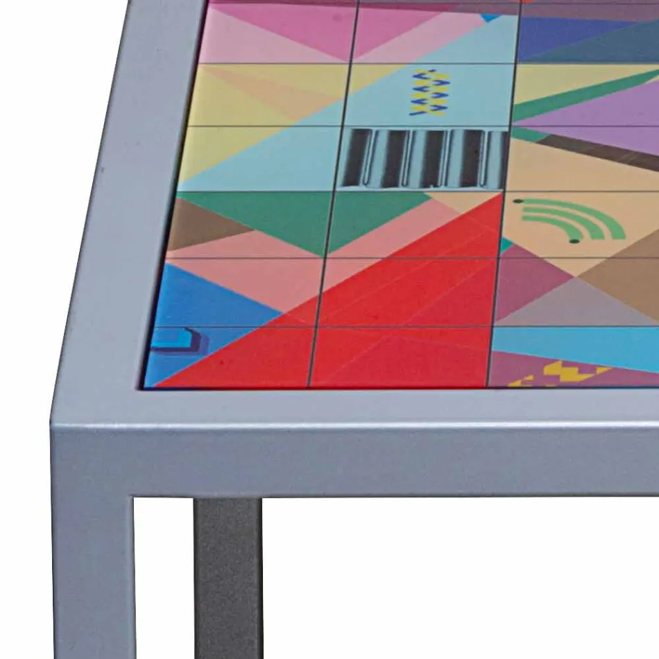 Modernes Kaffee Metall 50x50cm Wohnzimmer Nina, made in Italy Viadurini