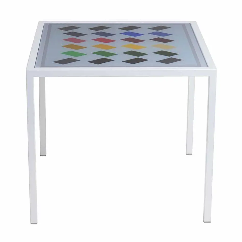 Modernes Kaffee Metall 50x50cm Wohnzimmer Nina, made in Italy Viadurini