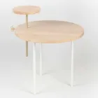 Moderner Couchtisch mit runder Eschenplatte Made in Italy - Velino Viadurini