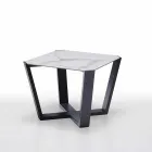 Moderner Couchtisch aus Gres und Buchenholz Made in Italy - Titanic Viadurini