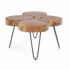 Homemotion Moderner Couchtisch aus Holz und lackiertem Stahl - Severo Viadurini