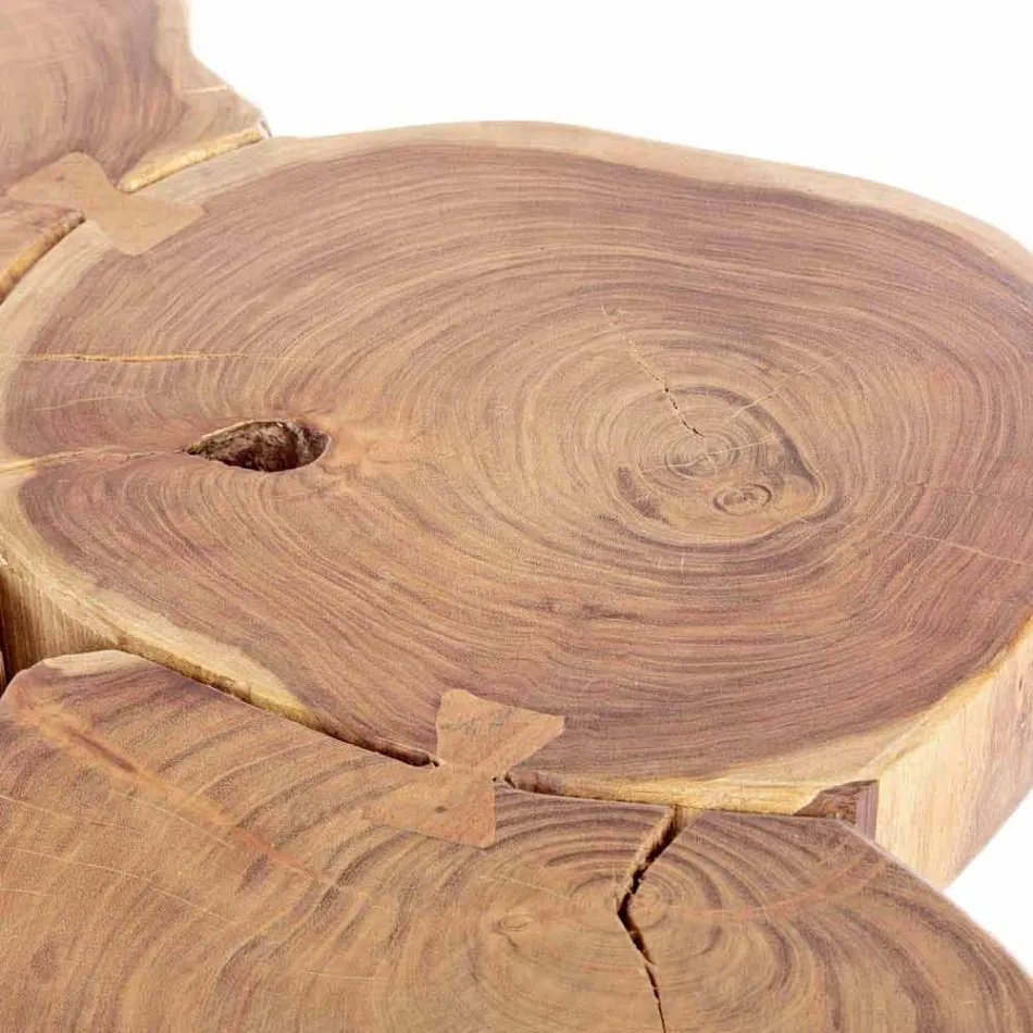 Homemotion Moderner Couchtisch aus Holz und lackiertem Stahl - Severo Viadurini