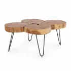 Homemotion Moderner Couchtisch aus Holz und lackiertem Stahl - Severo Viadurini
