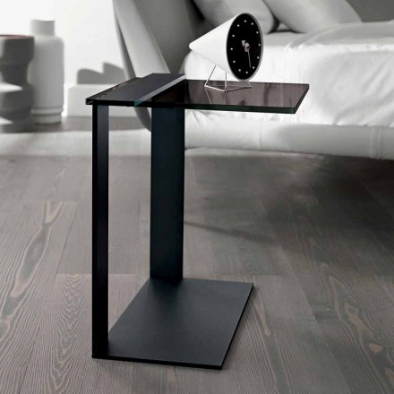 Moderner Couchtisch aus Metall und geräuchertem oder klarem Glas Made in Italy - Teilor Viadurini