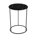 Moderner runder Couchtisch aus hochwertigem Metall und Marmor – Raphael Viadurini