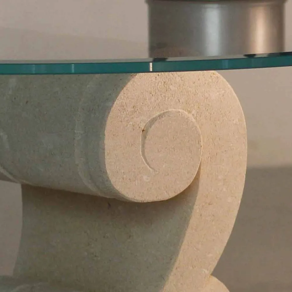 Couchtisch Oval lebendiger Stein und Kristall Design Arachne-S Viadurini