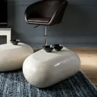 Ovaler Couchtisch aus modernem Fossilstein – Avenue Viadurini