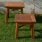 Couchtisch im Freien aus Natur- oder Schwarzholz, 2 Größen - Suzana Viadurini