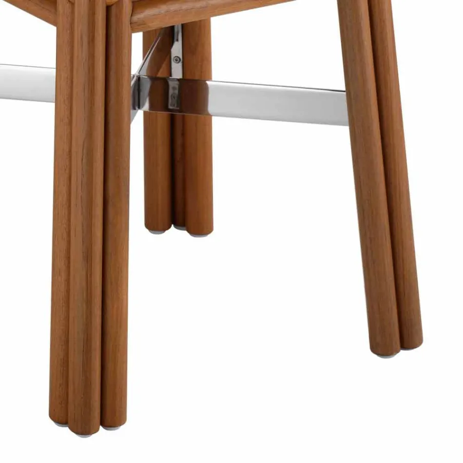 Couchtisch im Freien aus Natur- oder Schwarzholz, 2 Größen - Suzana Viadurini