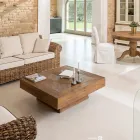 Quadratischer Couchtisch aus recyceltem Tropenholz - Slide Viadurini