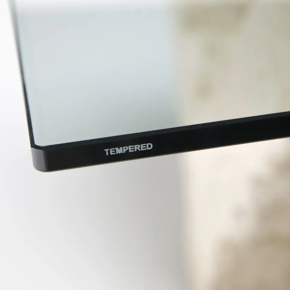 Rechteckiger Couchtisch mit Sockel aus weißem Fossilstein – Gardenia Viadurini