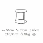 Runder Couchtisch in Mdf mit Metallstruktur Made in Italy - Aloe Viadurini