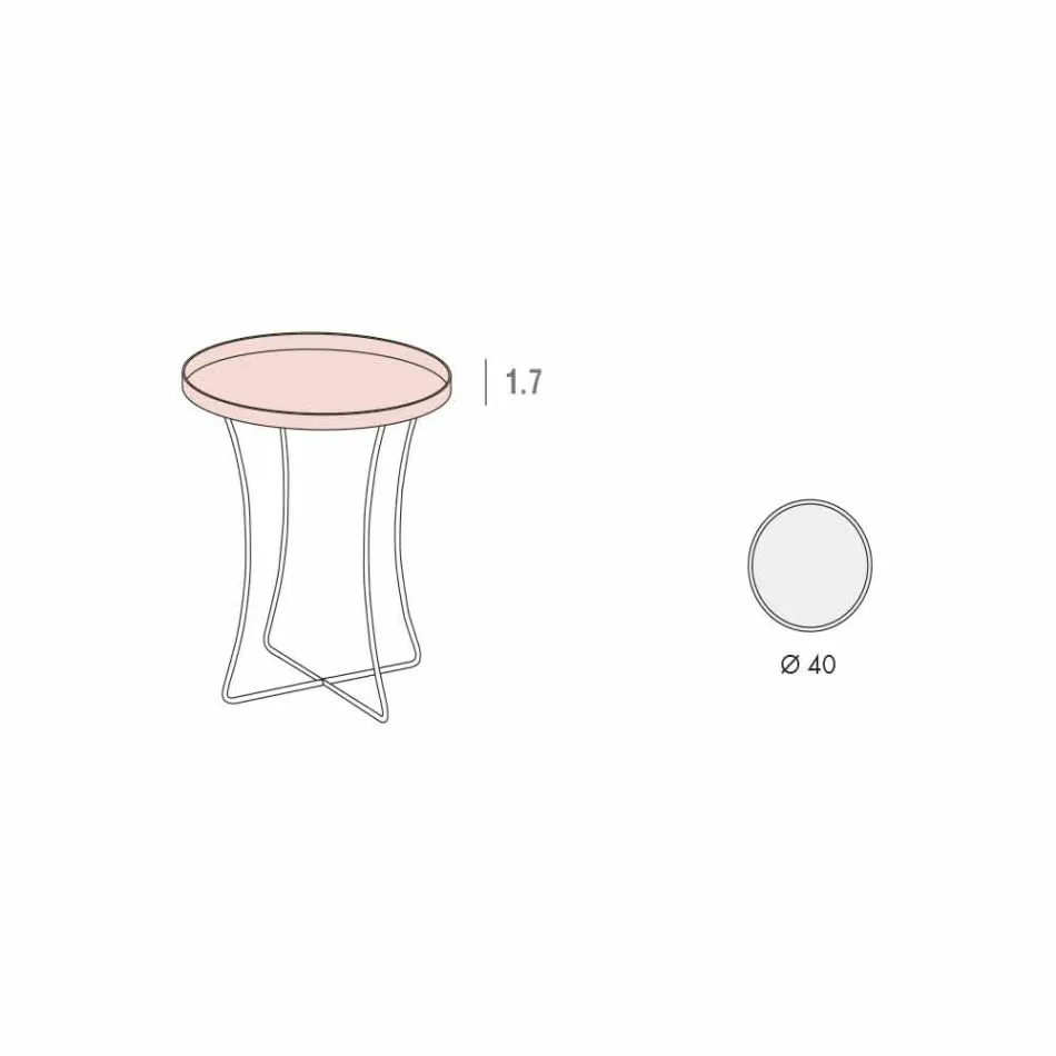 Luxus runder Couchtisch aus lackiertem Metall Made in Italy - Mina Viadurini