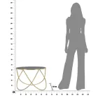 Runder Couchtisch aus schwarzem Glas und goldfarbenem Eisen - Rebel Viadurini