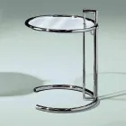 Runder Couchtisch aus gehärtetem Glas und Stahl Made in Italy - Lennon Viadurini