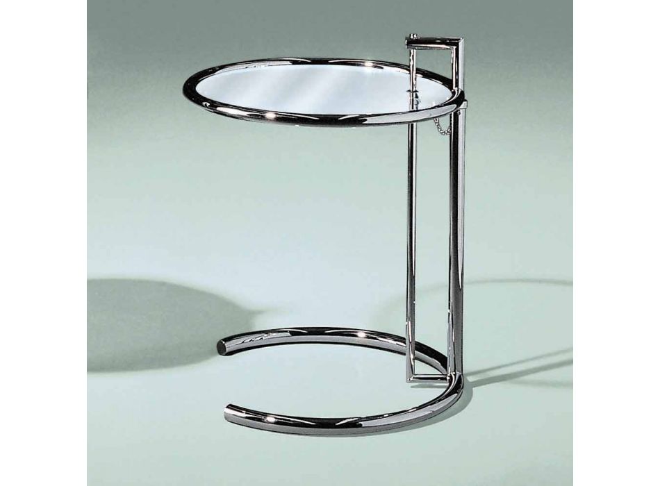 Runder Couchtisch aus gehärtetem Glas und Stahl Made in Italy - Lennon Viadurini