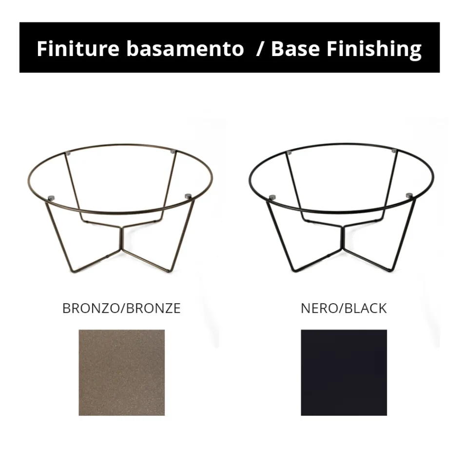 Runder Couchtisch aus Steingut und Stahl, hergestellt in Italien – Paini Viadurini