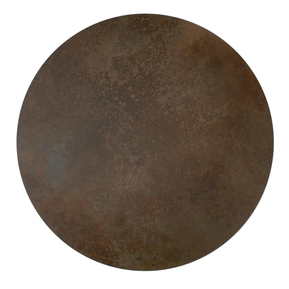 Runder Couchtisch aus Steingut und Stahl, hergestellt in Italien – Paini Viadurini