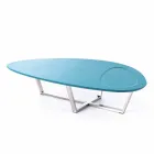 Moderner Loungetisch aus MDF und Chrom - Pimpa Viadurini