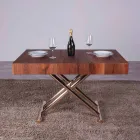 Transformierbarer Couchtisch aus Holz und Metall Made in Italy - Patroclus Viadurini