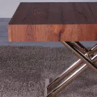 Transformierbarer Couchtisch aus Holz und Metall Made in Italy - Patroclus Viadurini