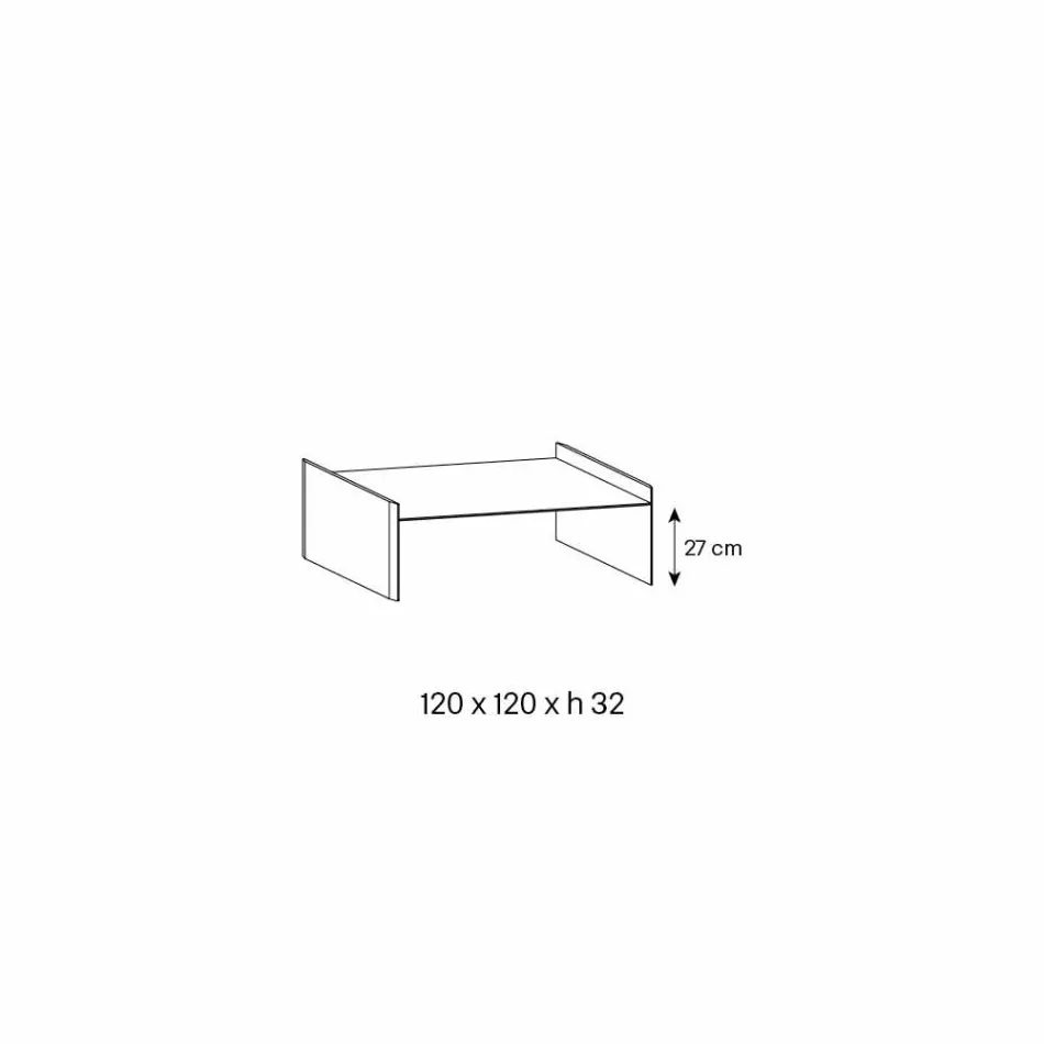 Extra klarer Couchtisch aus Glas mit Abschrägung Made in Italy - Imperativ Viadurini
