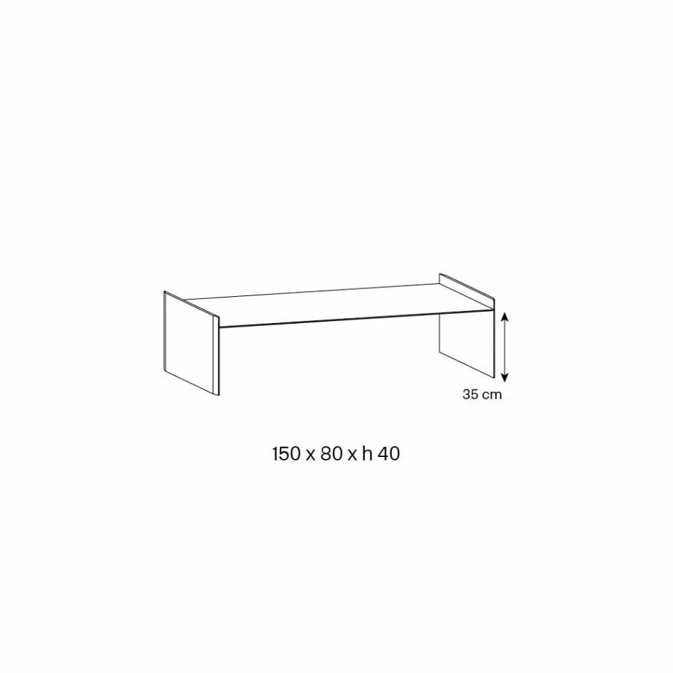 Extra klarer Couchtisch aus Glas mit Abschrägung Made in Italy - Imperativ Viadurini