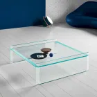 Extra klarer Couchtisch aus Glas mit Abschrägung Made in Italy - Imperativ Viadurini