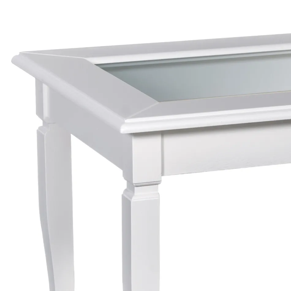 Wohnzimmer-Couchtisch mit Glas-Pinnwand, hergestellt in Italien – Demetra Viadurini