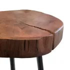 Wohnzimmer-Couchtisch mit Metallbeinen und Massivholzplatte - Sardinien Viadurini